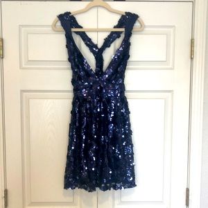 LULUS navy sequins dress
